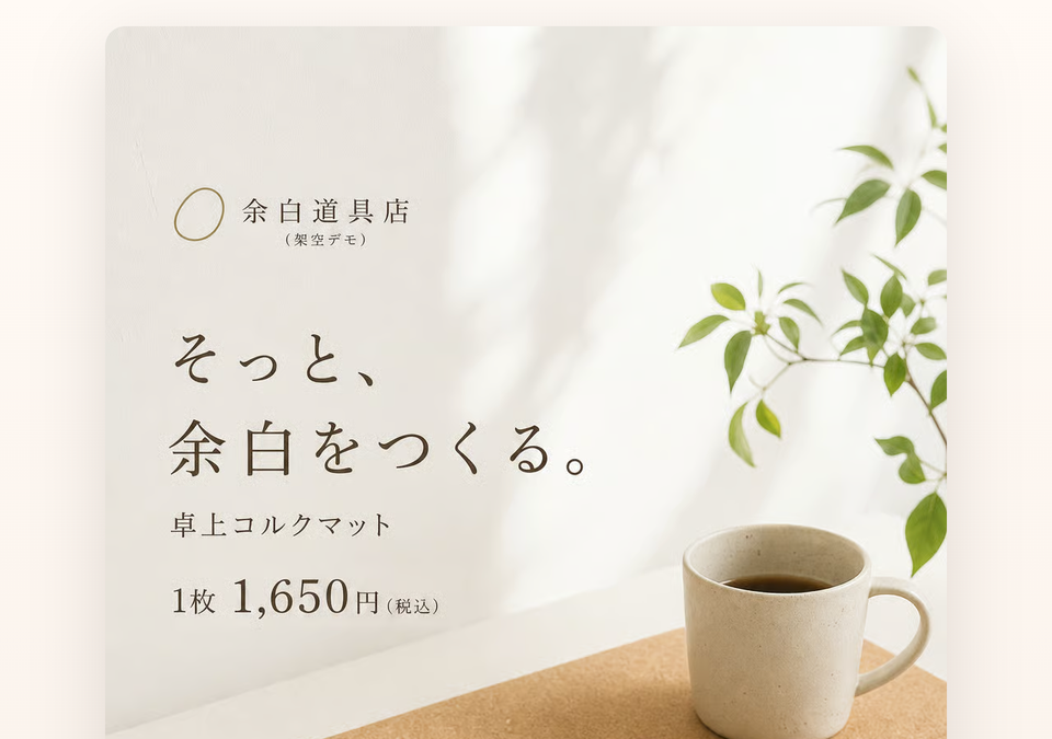 余白道具店の公開後のパソコン画面上部