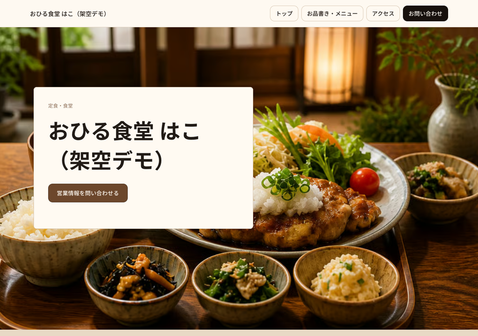 おひる食堂 はこの再公開後のパソコン画面上部