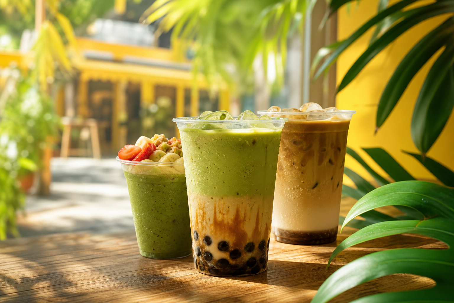 ブラジルマテ茶の看板ドリンク、マテ茶と珍珠奶茶