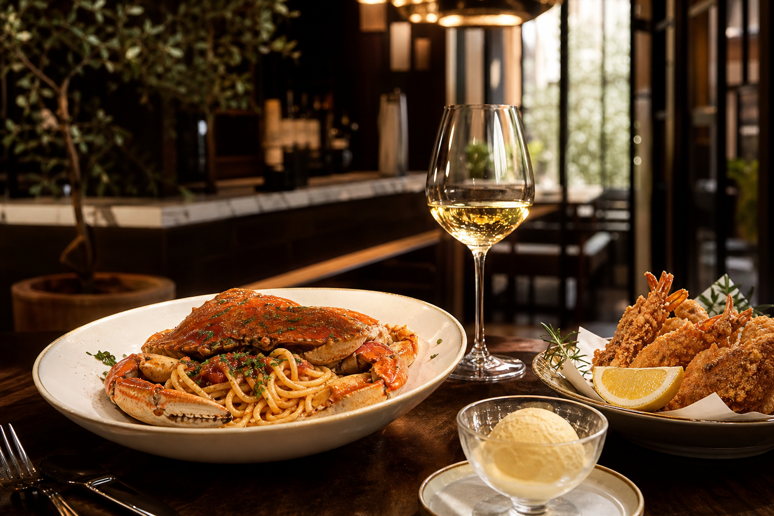 Lovart Italiaの料理とテーブルの雰囲気