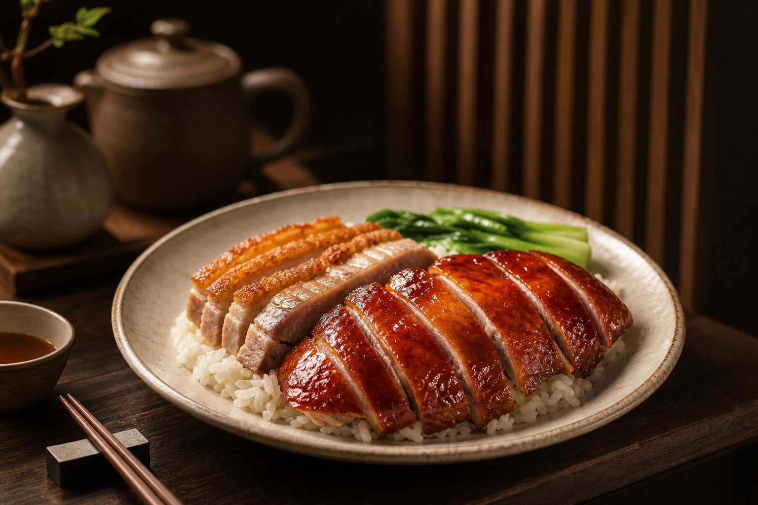烧鸭饭を中心にした好牛粤菜馆の看板料理