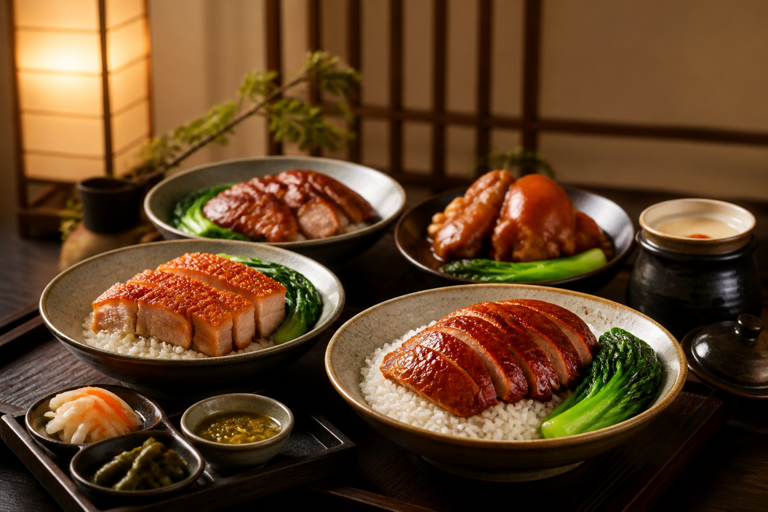 好牛粤菜馆の落ち着いた店内と食事の雰囲気
