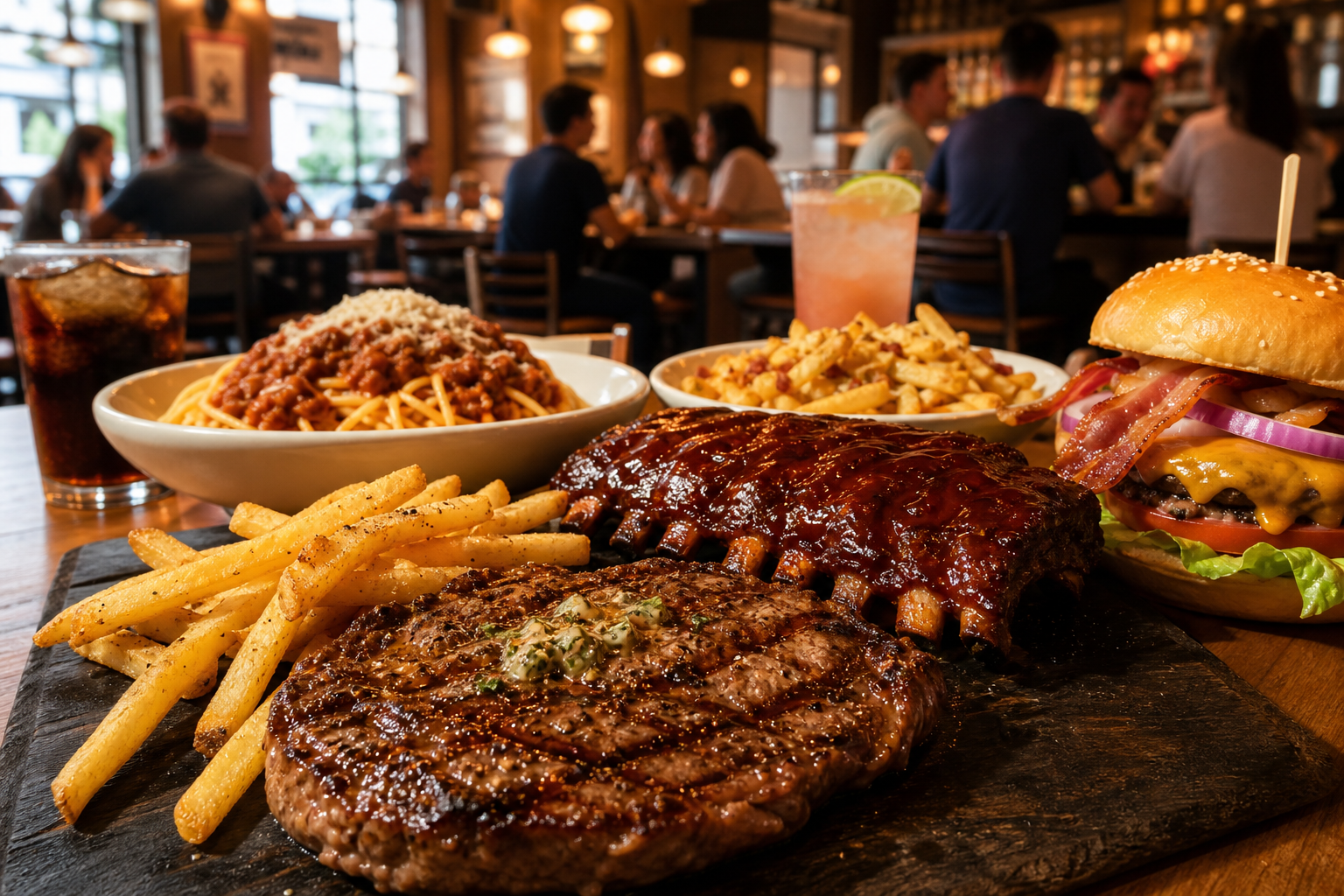 Chili'sの店内や料理の空気感を伝える中盤ビジュアル